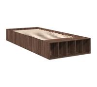 vidaXL Cadre de lit chêne Marron 90x190 cm Bois d'ingénierie, lit, lit Simple, lit de Rangement, sommier, Meubles de Chambre, Cadre de lit Simple