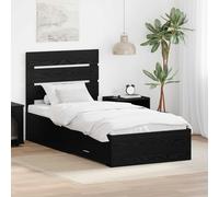 vidaXL Cadre de lit Chêne noir 90 x 200 cm Bois d'ingénierie