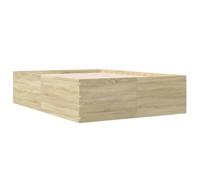 vidaXL Cadre de lit Chêne Sonoma 120x200 cm Bois d'ingénierie – Sans matelas, Marron