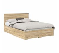 vidaXL Cadre de lit Chêne Sonoma 140 x 190 cm Bois d'ingénierie