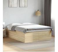 Vidaxl Cadre De Lit Chêne Sonoma 140x190 Cm Bois D'ingénierie Marron