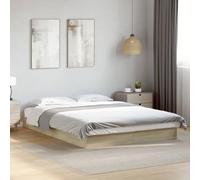 Vidaxl Cadre De Lit Sans Matelas Chêne Sonoma 140x200 Cm Marron