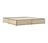 vidaXL Cadre de lit chêne Sonoma 180x200 cm Bois d'ingénierie et métal, lit, lit d'invité, lit Double, Meuble de Chambre à Coucher, sommier