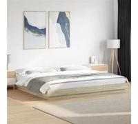 vidaXL Cadre de lit sans matelas chêne sonoma 200x200 cm Marron