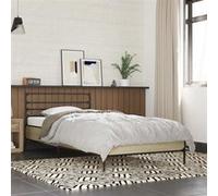 vidaXL Cadre de lit chêne sonoma 90x200 cm bois d'ingénierie et métal, lit, lit d'invité, lit simple, meuble de chambre à 845583 Marron G