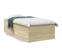 vidaXL Cadre de lit chêne Sonoma 90x200 cm Bois d'ingénierie, Meuble de Chambre à Coucher, sommier, lit à Panneaux, lit, lit Simple, lit Plate-Forme