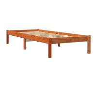 Vidaxl Cadre De Lit Cire Marron 100x200 Cm Bois De Pin Massif Marron