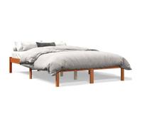 vidaXL Cadre de lit 844839 en bois de pin massif cire marron 120x190 cm