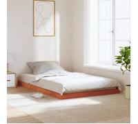 vidaXL Cadre de lit cire marron 120x190 cm bois de pin massif, meuble de chambre à coucher, sommier, lit en bois, 847156