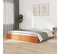 vidaXL Cadre de lit Cire Marron 140 x 200 cm Bois de Pin Massif, Chambre à Coucher, Rectangulaire, Moderne, Durable, Meuble pour Un Espace Contemporain élégant, pour Une Vie organisée et la détente