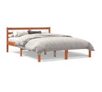 Cadre de lit sans matelas cire marron 140x190cm bois pin massif