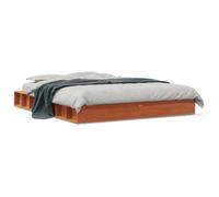 vidaXL Cadre de lit double moderne avec sommier à lattes 160x200 cm bois de pin massif cire marron
