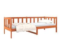 vidaXL Cadre de lit Cire Marron 90 x 190 cm Bois de pin Massif, Chambre Chic, Cadre de lit en pin Moderne, Meuble en Bois Solide, Design intérieur stylé, Confort pour Bien Dormir