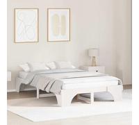 vidaXL Cadre de Lit Complet Blanc Bois Massif Full Solide