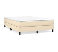 vidaXL Cadre de lit 140x200 cm rembourré en tissu crème avec sommier à lattes