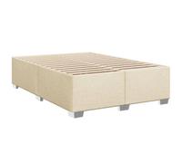vidaXL Cadre de lit plateforme rembourré Crème 160 x 200 cm tissu avec sommier