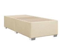 vidaXL Cadre de lit rembourré Crème 90 x 200 cm Tissu avec sommier – Plateforme, sans matelas