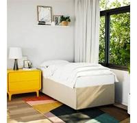 vidaXL Cadre de lit Crème 90x190 cm Tissu, sommier, cadre de lit plateforme, cadre de lit rembourré, meuble de chambre à 3284441 Or G