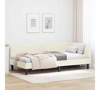 Vidaxl Cadre De Lit D'angle Autre Avec Tête De Lit Crème 100 X 200 Cm