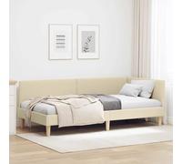Vidaxl Cadre De Lit D'angle Autre Avec Tête De Lit Crème 90 X 200 Cm