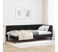 Vidaxl Cadre De Lit D'angle Autre Avec Tête De Lit Noir 90 X 190 Cm
