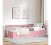 Vidaxl Cadre De Lit D'angle Autre Avec Tête De Lit Rose 80 X 200 Cm
