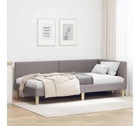 Vidaxl Cadre De Lit D'angle Autre Avec Tête De Lit Taupe 90 X 190 Cm