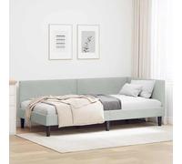 Vidaxl Cadre De Lit D'angle Autre Gris Clair 90 X 190 Cm