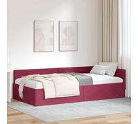 Vidaxl Cadre De Lit D'angle Autre Rouge Bordeaux 80 X 200 Cm