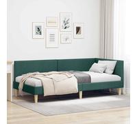 Vidaxl Cadre De Lit D'angle Autre Vert Foncé 100 X 200 Cm