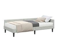 vidaXL Cadre de lit d'angle avec Matelas 2 pcs Gris Clair Velours, Lit Moderne en Velours, Cadre rectangulaire avec tête de lit Murale réglable, Matelas en Mousse, Design Gain de Place