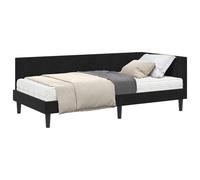 vidaXL Cadre de lit d'angle avec Matelas 2 pcs Noir Velours,