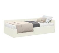 vidaXL Cadre de lit d'angle avec Matelas Autre 2 pcs Gris Velours, Cadre de lit Contemporain, Durable et Respirant, tête de lit réglable, élégance en Velours