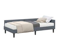 vidaXL Cadre de lit d'angle avec Matelas Autre 2 pcs Gris Velours, Lit Moderne en Velours, Cadre rectangulaire avec tête de lit Murale réglable, Matelas en Mousse, Design Gain de Place