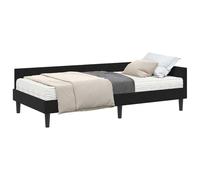 vidaXL Cadre de lit d'angle avec Matelas Autre 2 pcs Noir Velours, Lit Moderne en Velours, Cadre rectangulaire avec tête de lit Murale réglable, Matelas en Mousse, Design Gain de Place