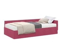 vidaXL Cadre de lit d'angle avec Matelas Autre 2 pcs Vert Velours, Cadre de lit d'angle Chic, Design Contemporain en Velours, Durable et Ergonomique, Plateforme Gagnant de la Place pour se détendre