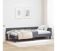 Vidaxl Cadre De Lit D'angle Avec Tête De Lit Gris Foncé 90 X 200 Cm