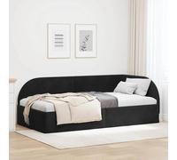 Vidaxl Cadre De Lit D'angle Avec Tête De Lit Noir 90 X 200 Cm Velours