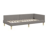 vidaXL Cadre de lit d'angle avec tête de lit Taupe 100 x 200 cm Tissu, Chambre stylée, Cadre de lit Moderne, lit en L Compact, Tissu Pratique, Design Relaxant
