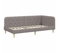 vidaXL Cadre de lit d'angle avec tête de lit Taupe 90 x 190 cm tissu