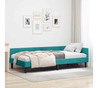 Vidaxl Cadre De Lit D'angle Avec Tête De Lit Turquoise 100 X 200 Cm