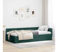Vidaxl Cadre De Lit D'angle Avec Tête De Lit Vert Foncé 100 X 200 Cm