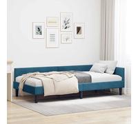 Vidaxl Cadre De Lit D'angle Bleu 90 X 190 Cm Velours Et Bois Stratifié