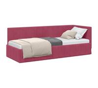 Vidaxl Cadre De Lit D'angle Rouge Bordeaux 80 X 200 Cm Velours