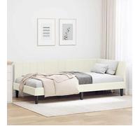 vidaXL Cadre de lit d'angle Crème 90 cm x 190 cm Velours 42016345