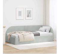 vidaXL Cadre de lit d'angle Gris clair 90 cm x 190 cm Velours 42016636