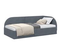 vidaXL Cadre de lit d'angle Canapé-lit convertible Velours Gris foncé 90x190 cm