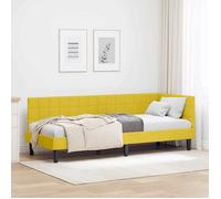vidaXL Cadre de lit d'angle Jaune 80 cm x 200 cm Velours 42016414