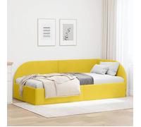 vidaXL Cadre de lit d'angle Jaune 90 cm x 190 cm tissu, Cadre de lit d'angle moderne, canape multifonctionnel 42016642