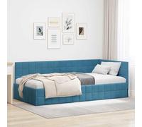 vidaXL Cadre de Lit d'angle Mobilier Moderne pour la Chambre Lits Urban Living Support Ferme Cadres de Sommeil Tête de Lit Murale en Velours